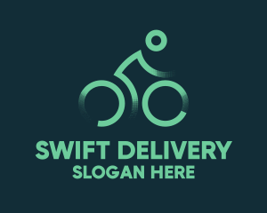Green Bike Cyclist logo design