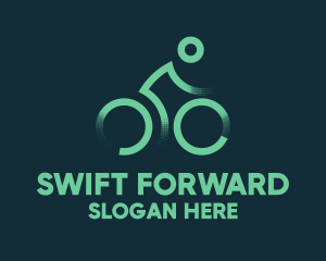 Green Bike Cyclist logo design