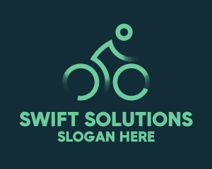 Green Bike Cyclist logo design