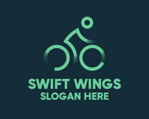 Green Bike Cyclist logo design