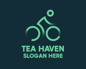 Green Bike Cyclist logo design