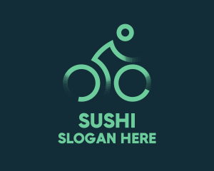 Green Bike Cyclist logo design