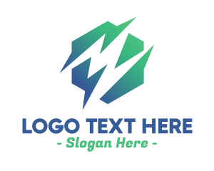 Lightning - Green Abstract Spark Shape logo design