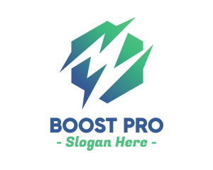 Booster - Green Abstract Spark Shape logo design