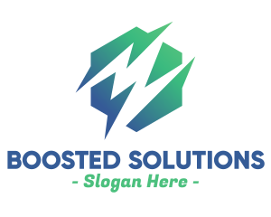 Booster - Green Abstract Spark Shape logo design