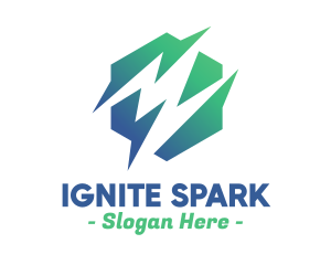 Spark - Green Abstract Spark Shape logo design