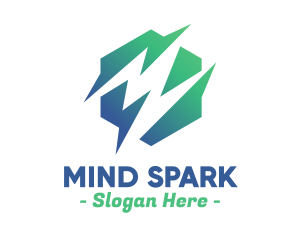 Green Abstract Spark Shape logo design