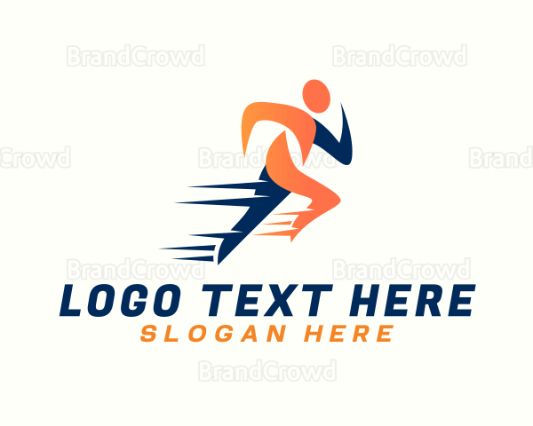 Fast Sprinting Man Logo