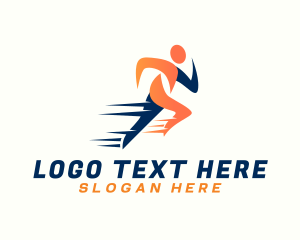 Personal Trainer - Fast Sprinting Man logo design