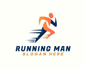 Fast Sprinting Man logo design