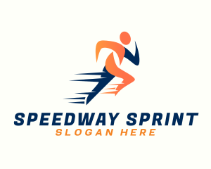 Fast Sprinting Man logo design