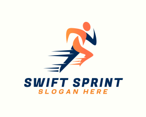 Fast Sprinting Man logo design