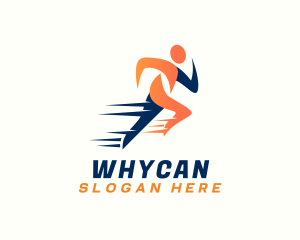 Running - Fast Sprinting Man logo design