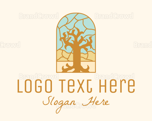 Multicolor Stained Glass Tree Logo