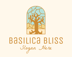 Basilica - Multicolor Stained Glass Tree logo design