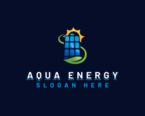 Solar Panel Battery Energy logo design