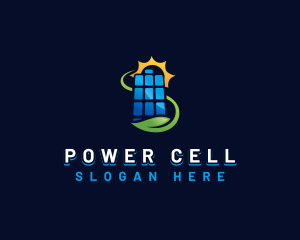 Solar Panel Battery Energy logo design