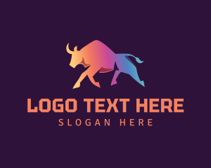 Strong - Gradient Bull Ox logo design