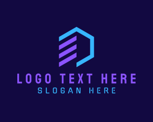 Cyber Security - Modern Digital Hexagon logo design