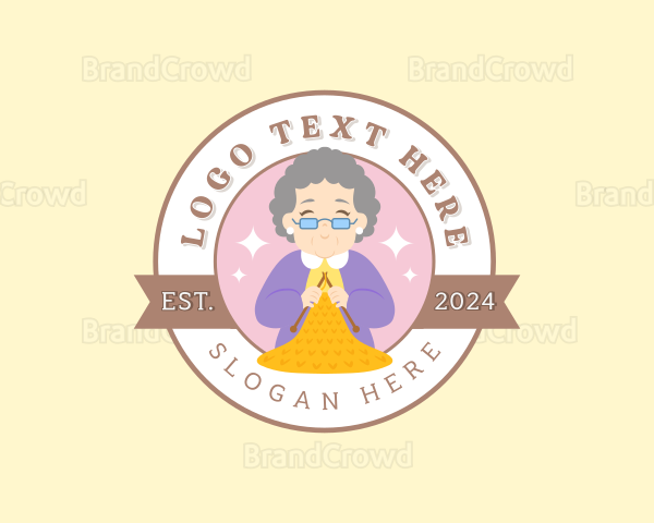 Knitting Crochet Grandma Logo