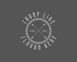 Cafe - Sharp Cross Arrow Badge logo design