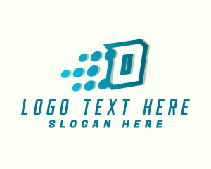 Modern Tech Letter O logo design