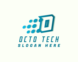 Modern Tech Letter O logo design