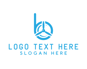 Turbine - Propeller Letter B logo design