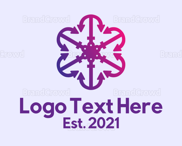 Purple Anchor Flower Logo