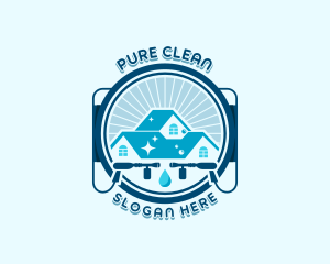 Pressure Washing Clean Sanitation logo design