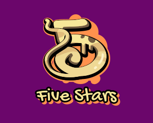 Five - Graffiti Art Number 5 logo design