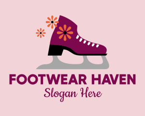 Floral Figure Skater logo design