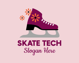 Floral Figure Skater logo design