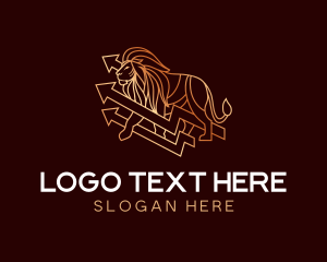 Statistics - Lion Arrow Statistics logo design