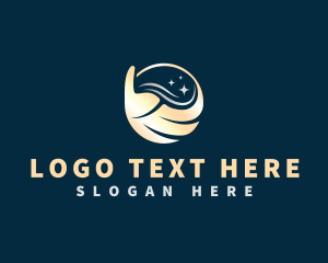 Disinfectant - Broom Mop Cleaning logo design