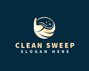 Broom Mop Cleaning logo design