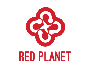 Red Flower Star logo design