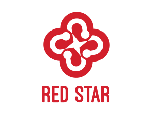 Red Flower Star logo design