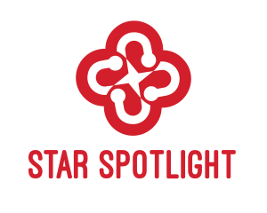 Red Flower Star logo design