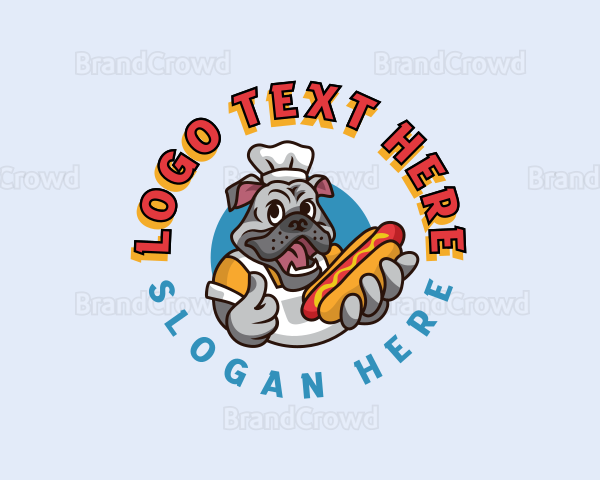 Bulldog Hotdog Chef Logo