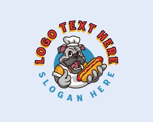 Bulldog Hotdog Chef Logo