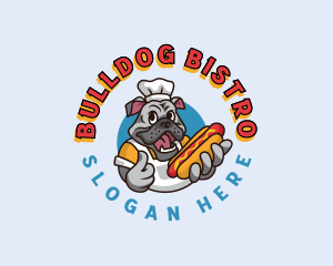 Bulldog Hotdog Chef logo design