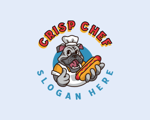 Bulldog Hotdog Chef logo design