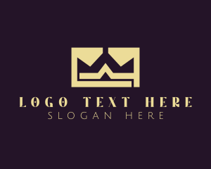 Funds Management - Gold Crown Monogram logo design