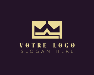 Monarchy - Gold Crown Monogram logo design