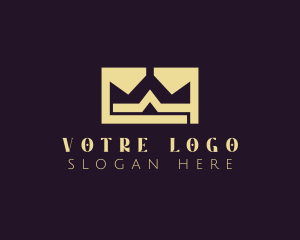 Tiara - Gold Crown Monogram logo design