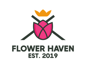 Tulip Flower Crown logo design