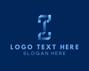 Letter I - Ribbon Origami Fold Letter I logo design