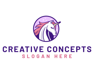 Unicorn Horse Head Logo