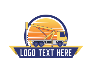 Truck - Demolition Excavator Drill logo design
